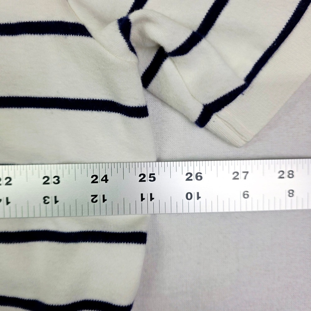 Polo Ralph Lauren Polo Shirt Men XL White Navy Blue Striped Cotton Short Sleeve - Picture 6 of 7